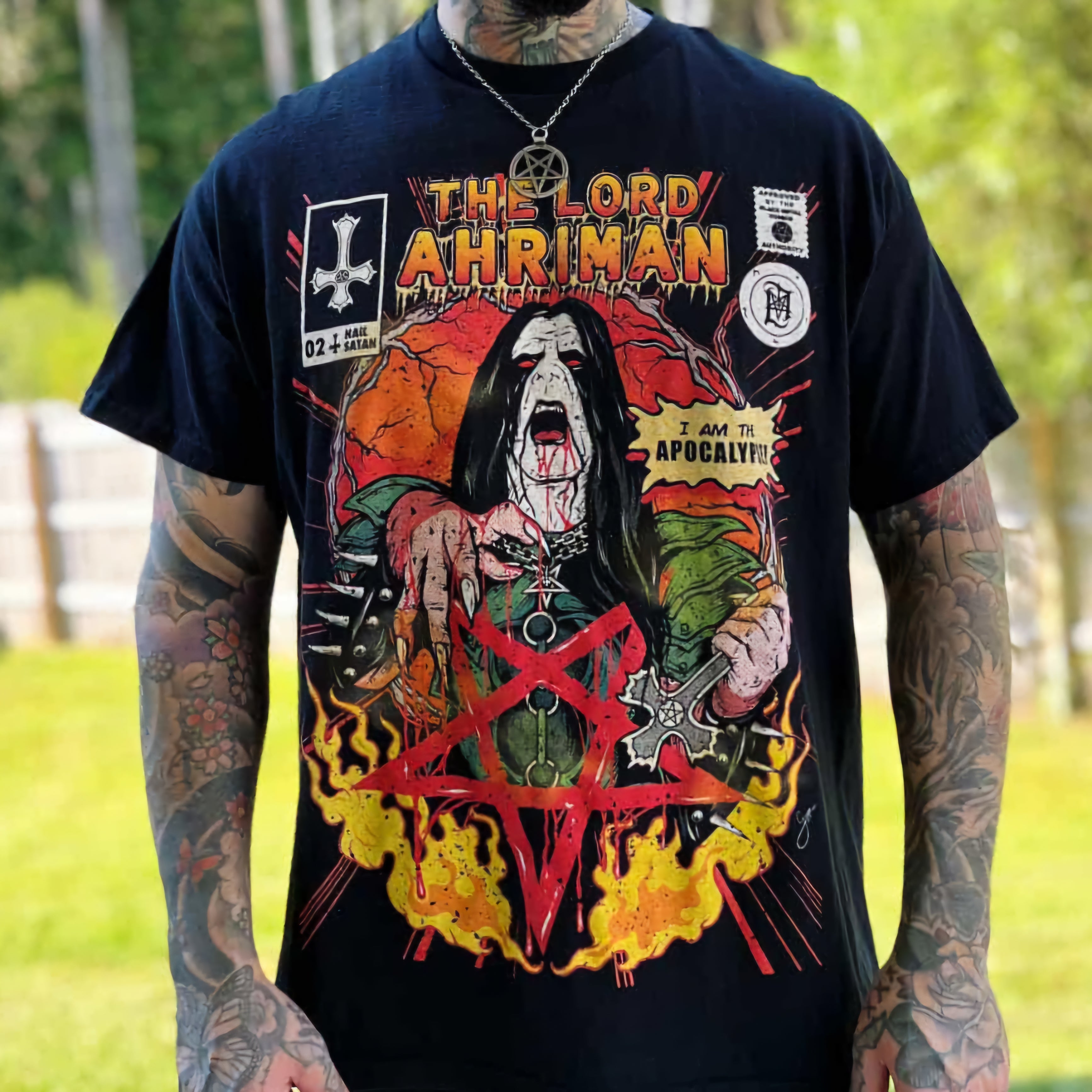 Lord Ahriman Ultimate Trinity 3er T-Shirt Set Schwarz