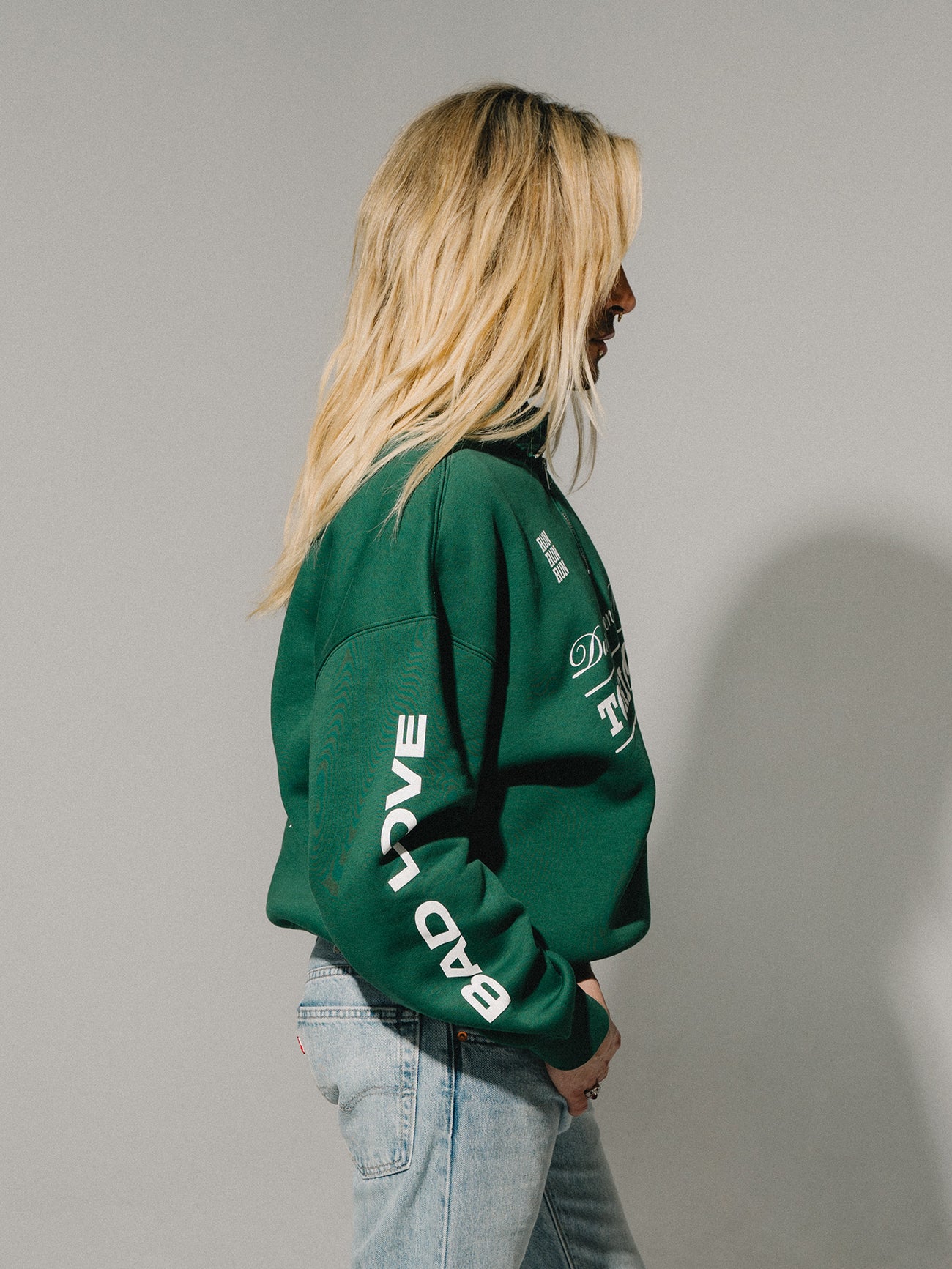 Tokio Hotel Nostalgie Sweatshirt Grün Baumwolle Oversize