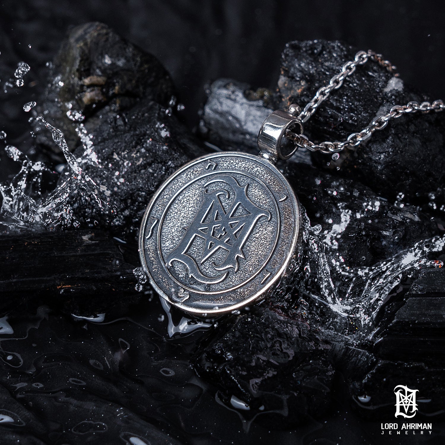 Lord Ahriman Sigil Anhänger 925 Silber mit Kette 55 cm