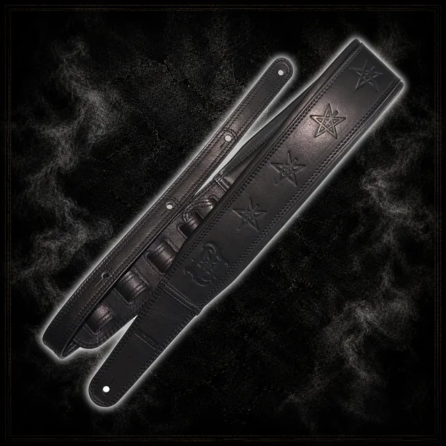 Lord Ahriman Signature Gitarren Gurt Leder schwarz 98-158 cm