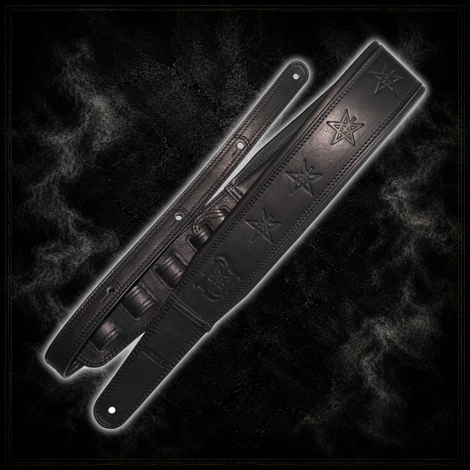 Lord Ahriman Signature Gitarren Gurt Leder schwarz 98-158 cm