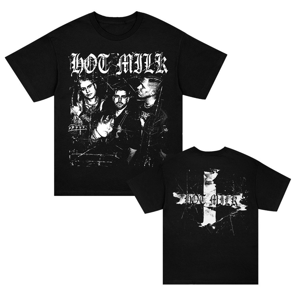 Hot Milk Flag Tee T-Shirt Schwarz Baumwolle