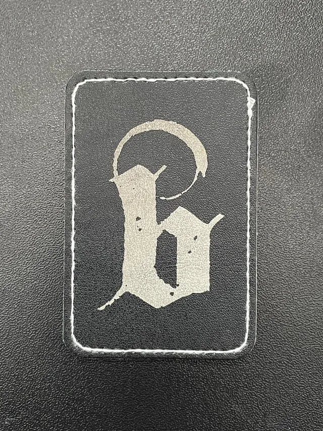 BlackLava Leather Patch edgy Aufnäher 7,6x5 cm