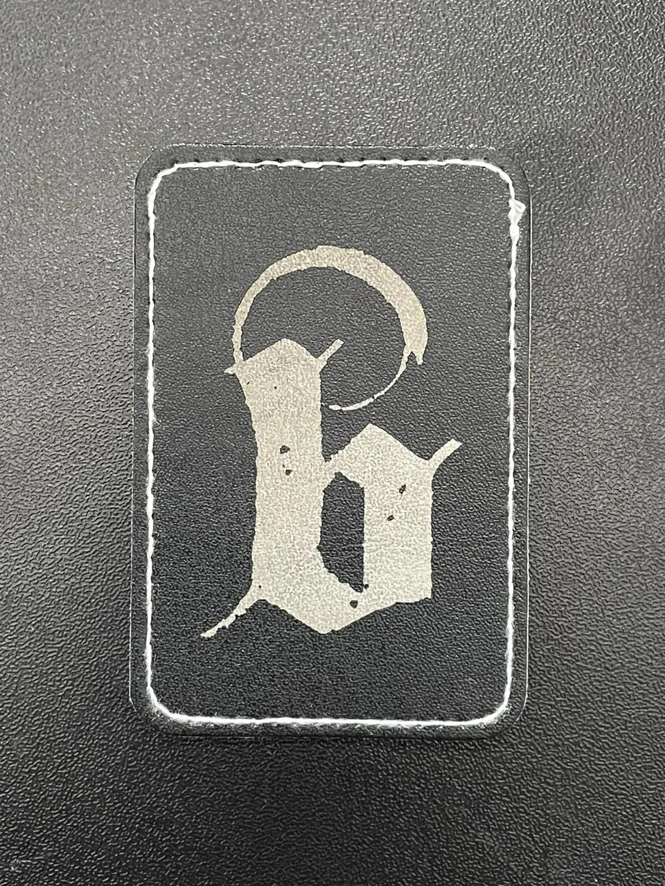 BlackLava Leather Patch edgy Aufnäher 7,6x5 cm