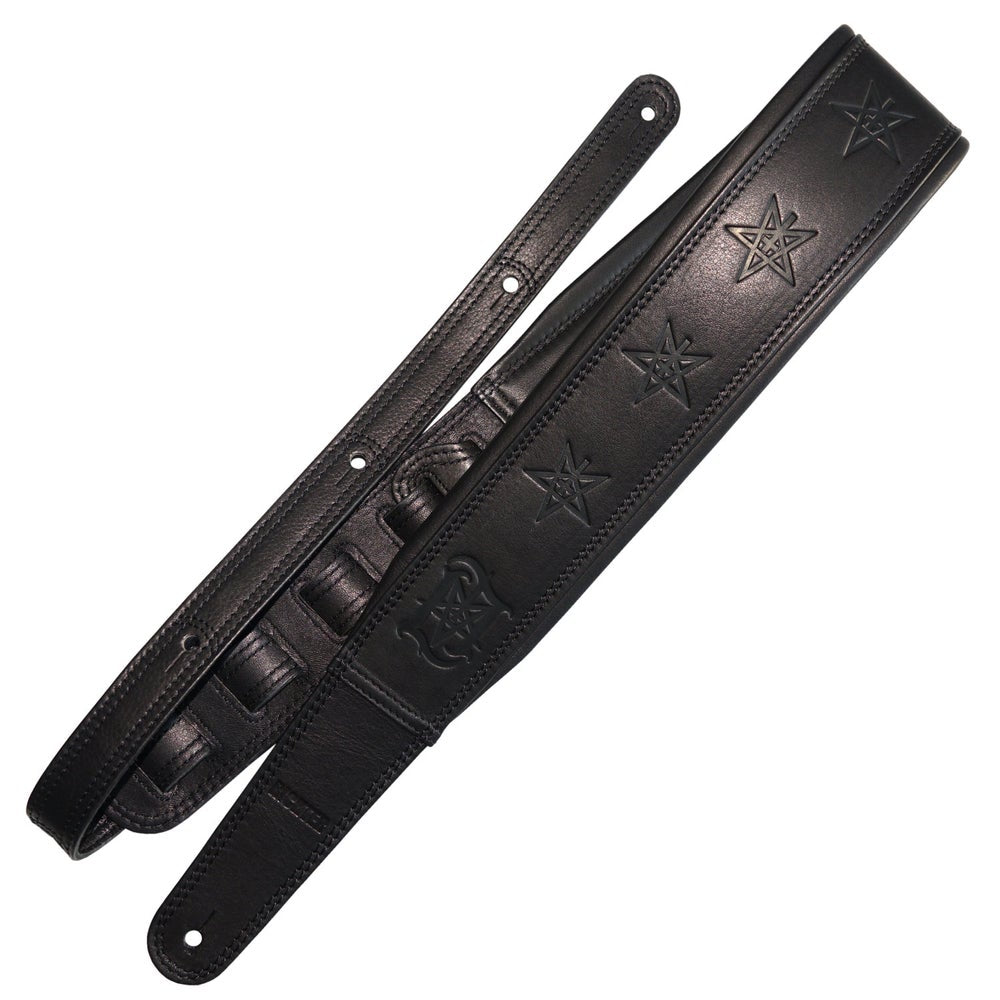 Lord Ahriman Signature Gitarren Gurt Leder schwarz 98-158 cm