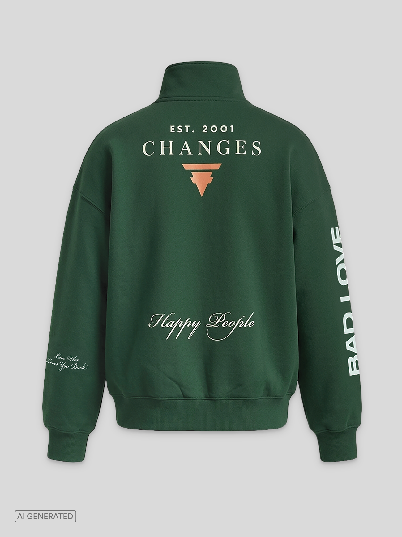 Tokio Hotel Nostalgie Sweatshirt Grün Baumwolle Oversize