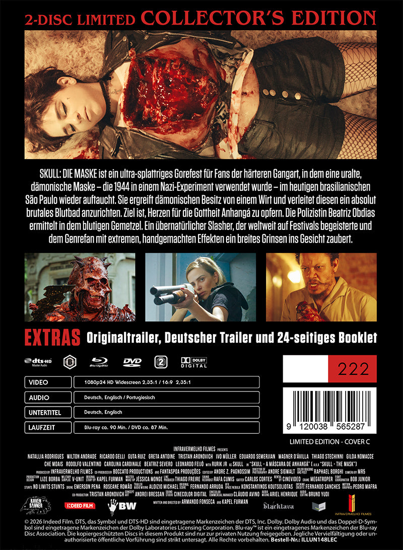 Black Lava Skull Die Maske Mediabook Cover C Blu-ray