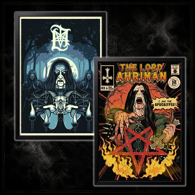 Lord Ahriman 2-Poster Bundle 50x70 Signierte Drucke 250g Limitiert