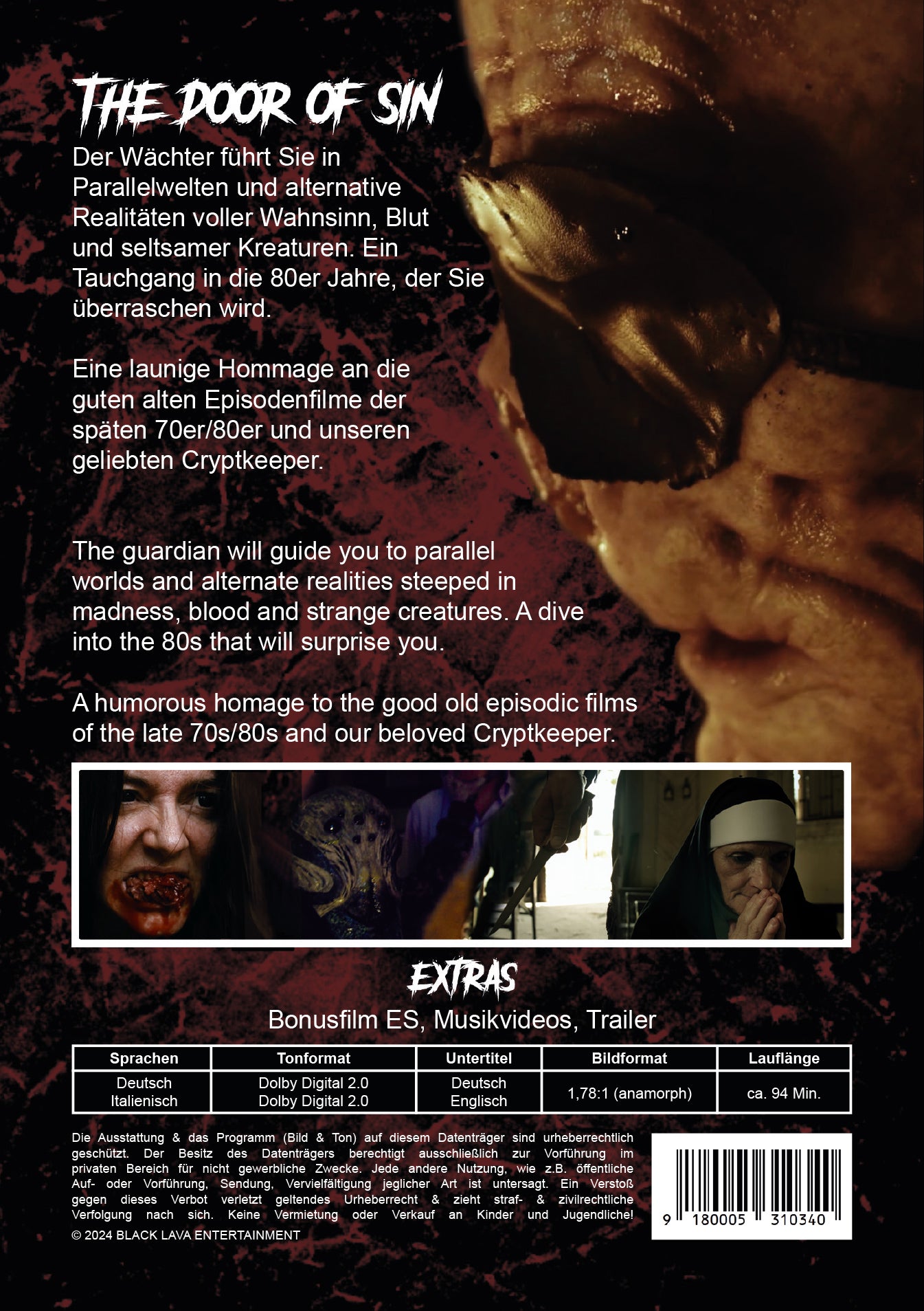 Black Lava The Door of Sin Single DVD Daniele Zinelli 94 Min.
