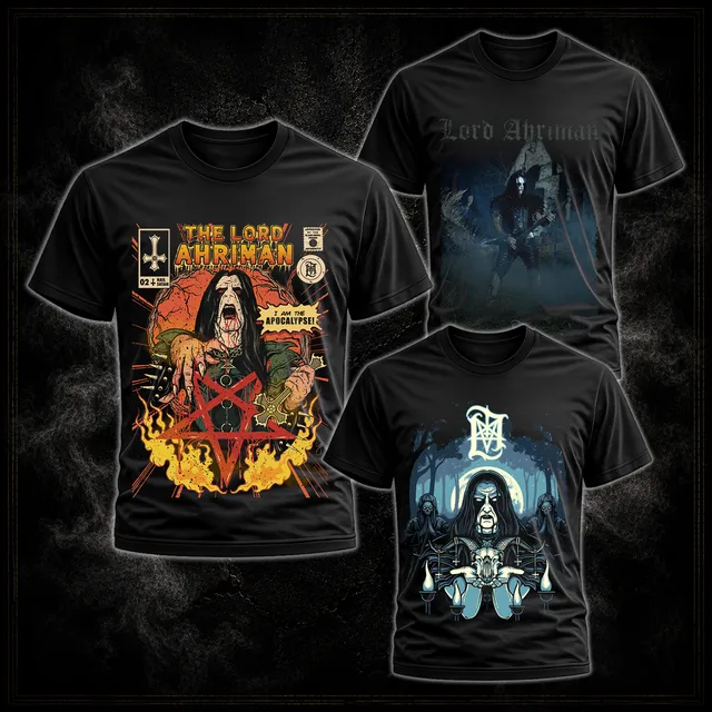 Lord Ahriman Ultimate Trinity 3er T-Shirt Set Schwarz