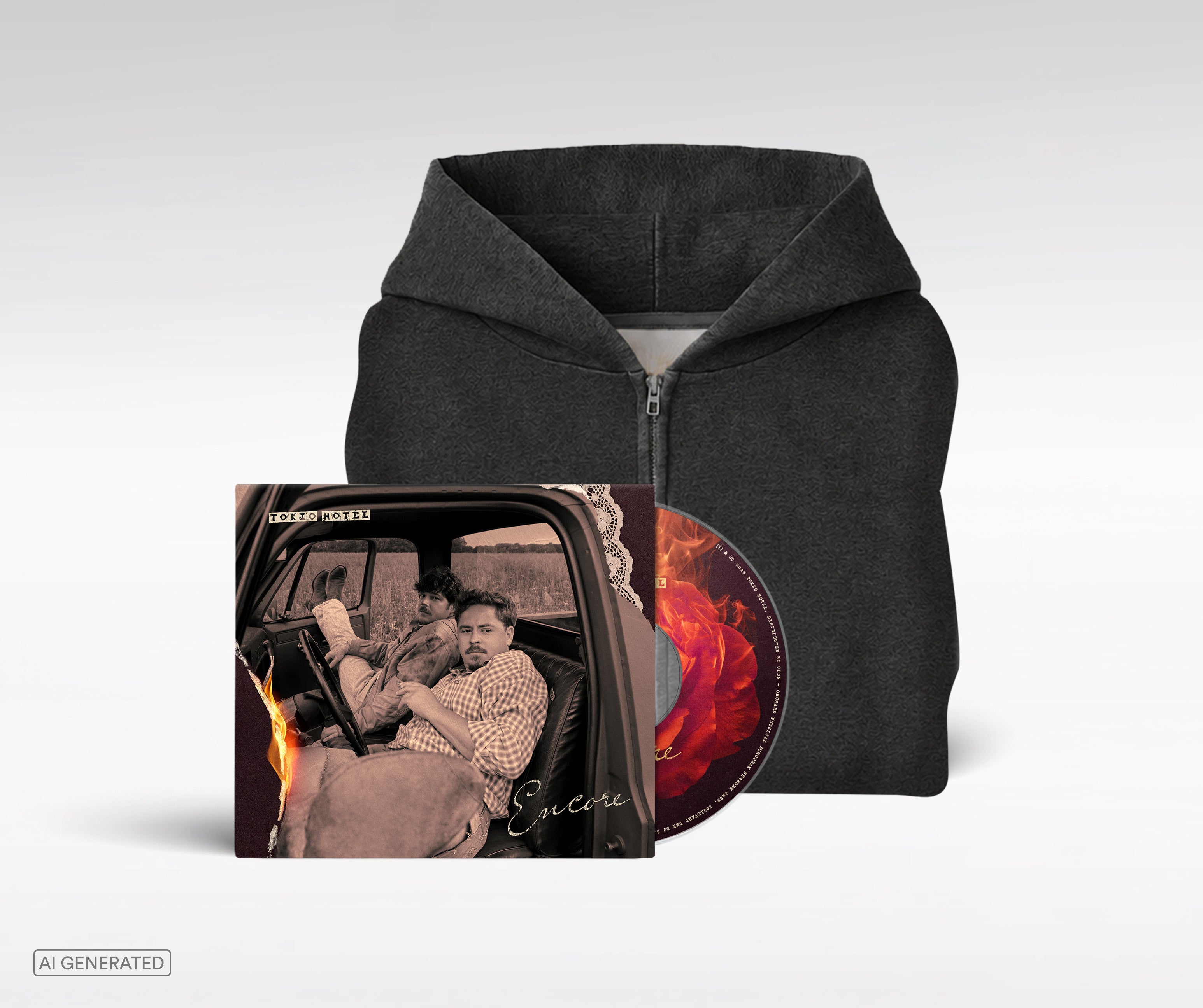 Tokio Hotel ENCORE CD + Sweat Jacket Bundle Disc