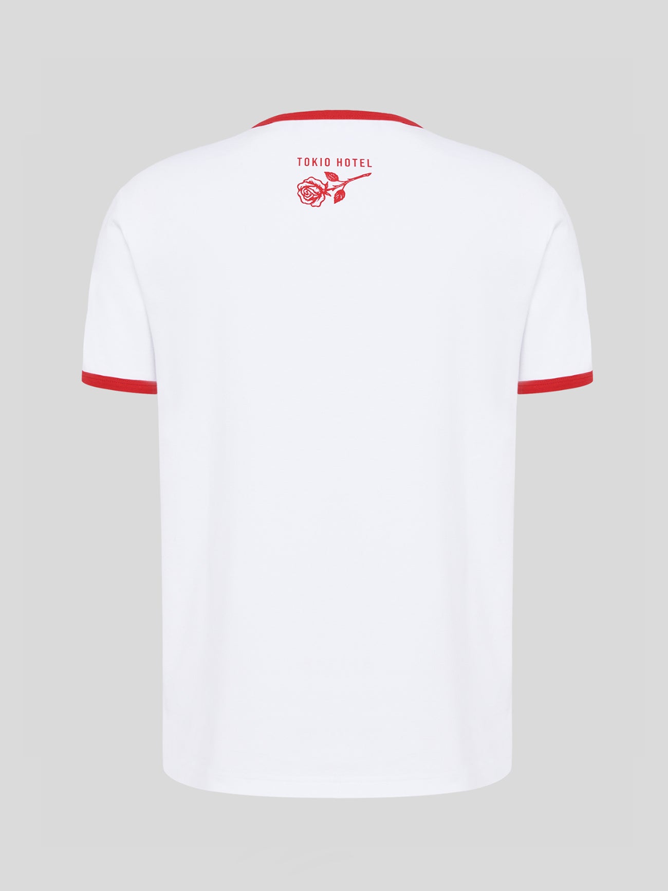 Tokyo Hotel Contrast T-Shirt weiß rot slim fit Baumwolle