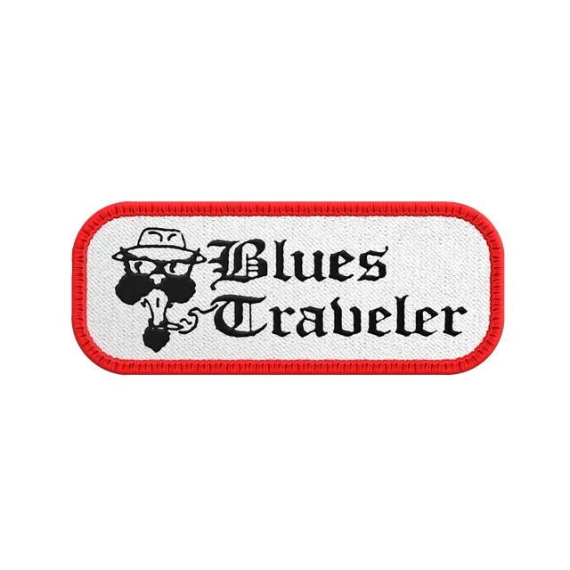 Blues Traveler Logo Patch Weiß Rot 3,5 Zoll Stick