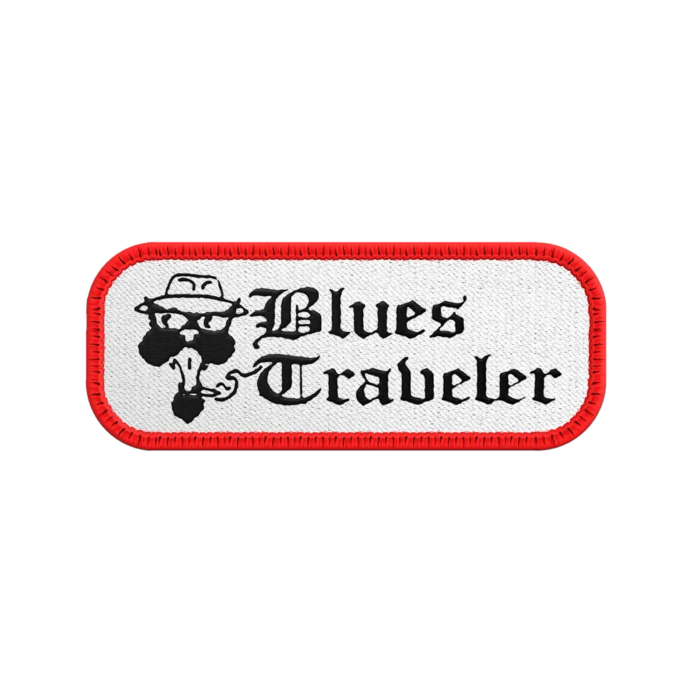 Blues Traveler Logo Patch Weiß Rot 3,5 Zoll Stick