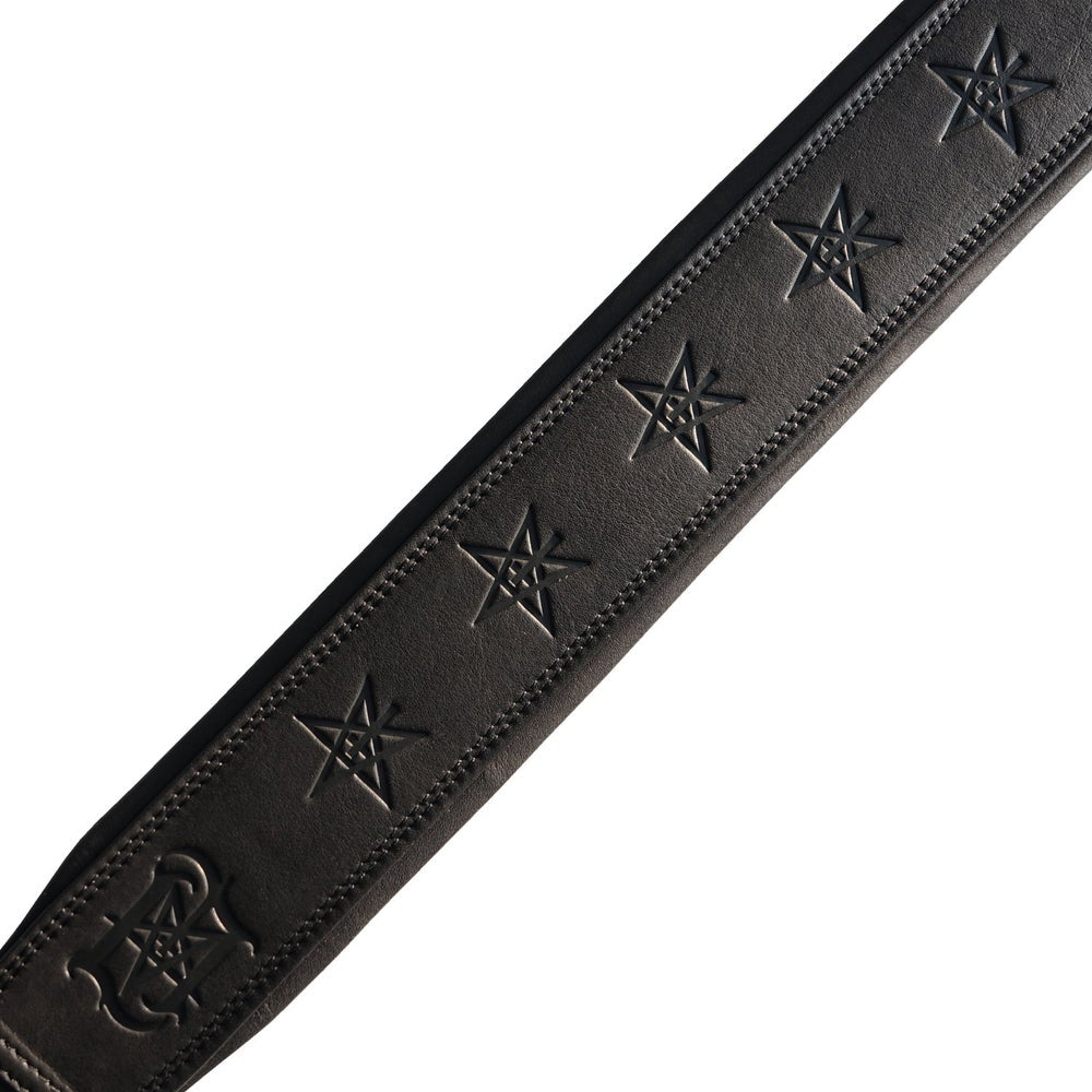 Lord Ahriman Signature Gitarren Gurt Leder schwarz 98-158 cm