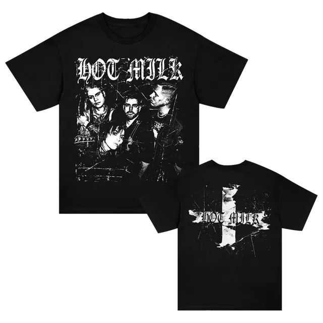 Hot Milk Flag Tee T-Shirt Schwarz Baumwolle