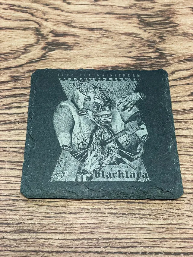 BlackLava Fuck The Mainstream Untersetzer Stein graviert 10x10 cm