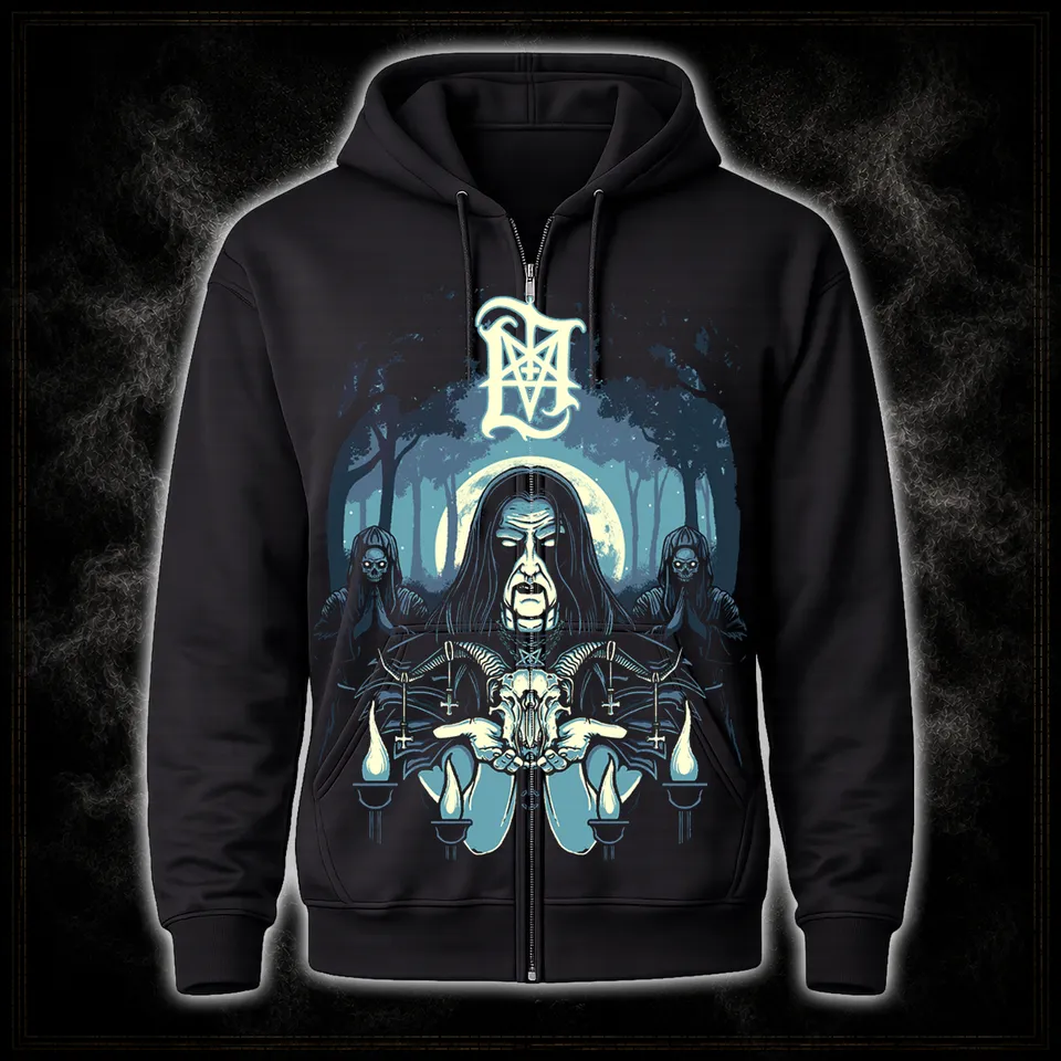 Lord Ahriman In The Sign Of The Horns Zip-Hoodie Schwarz