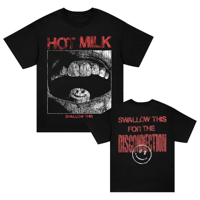 Hot Milk Swallow This Tee T-Shirt Schwarz Baumwolle