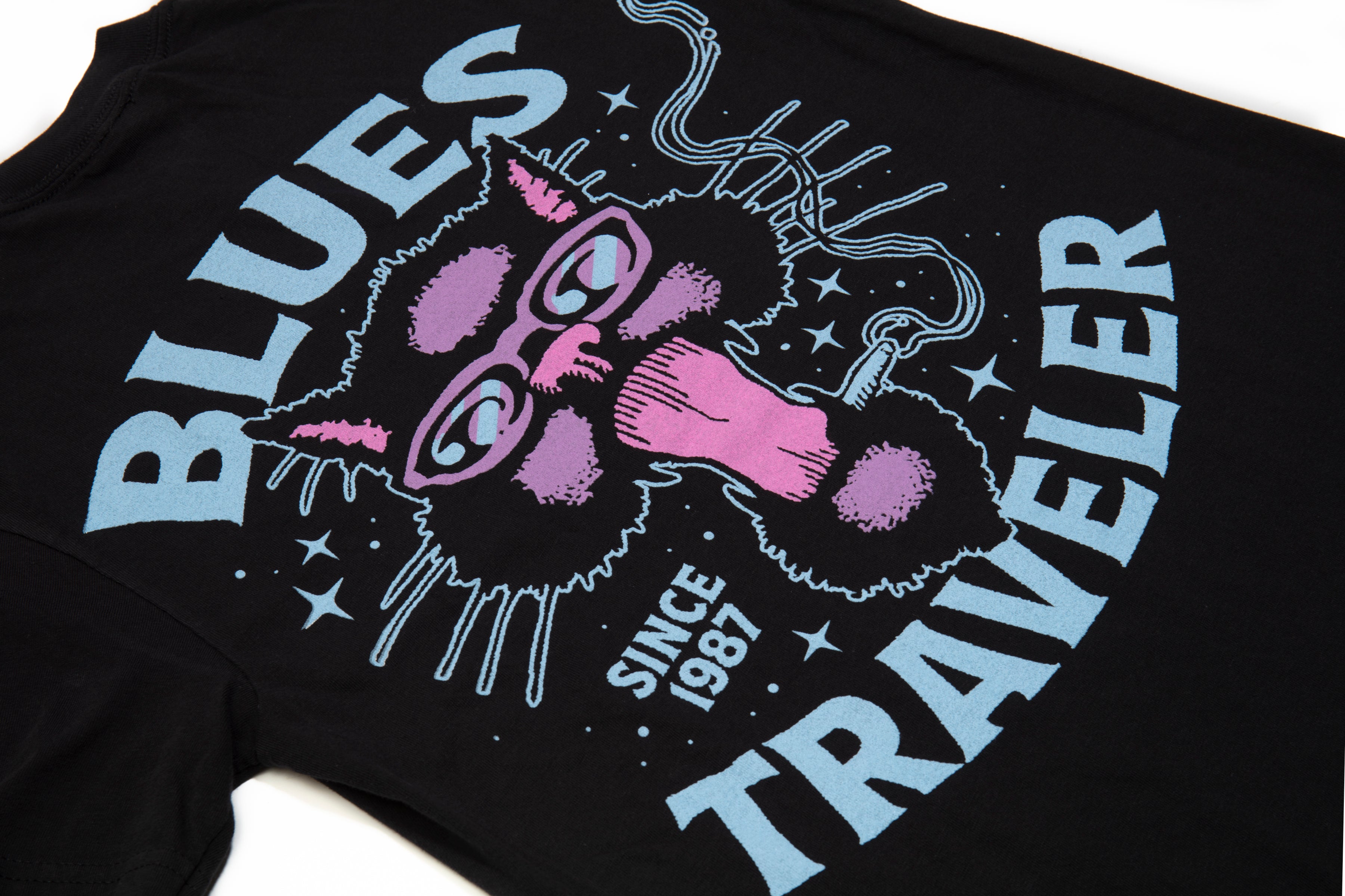 Blues Traveler Since '87 Cat Logo T-Shirt schwarz Baumwolle