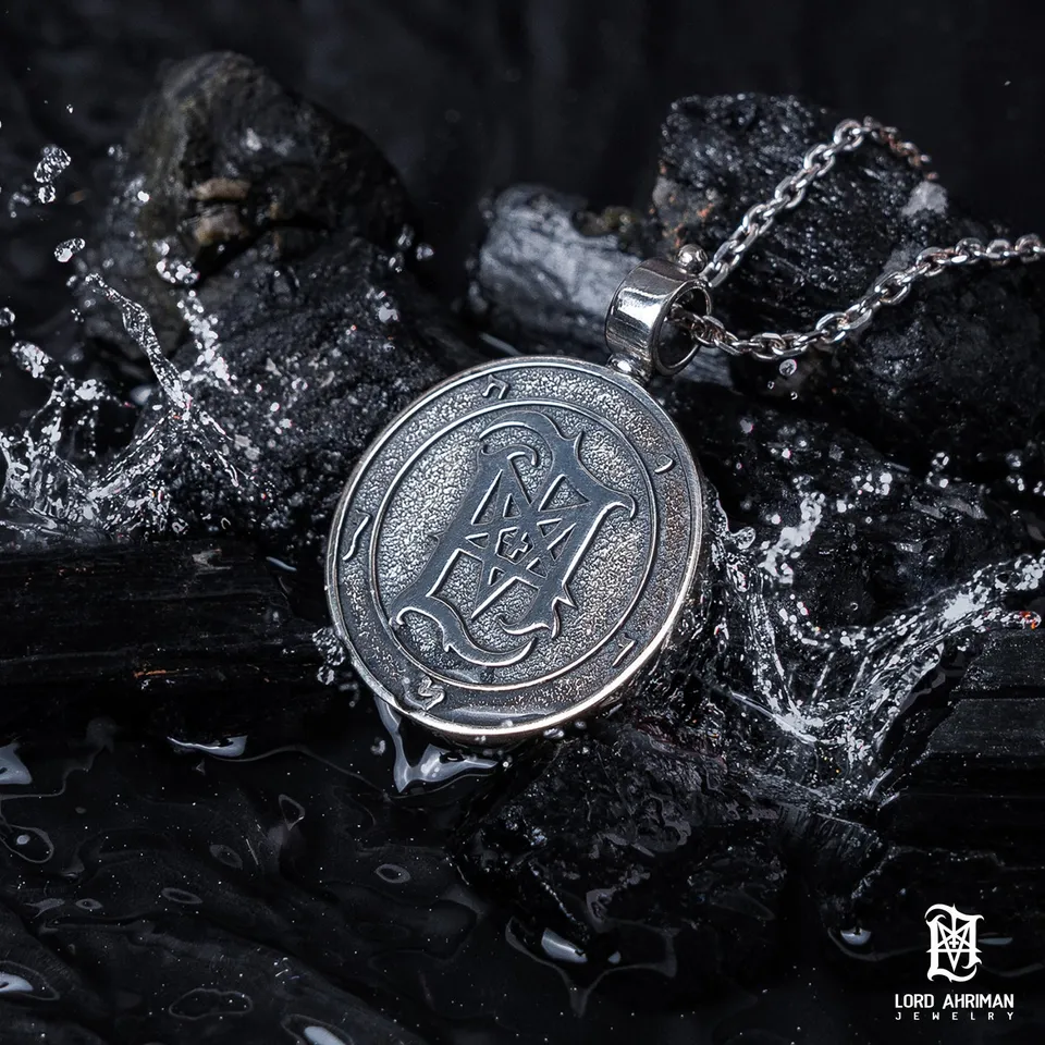 Lord Ahriman Sigil Anhänger 925 Silber mit Kette 55 cm