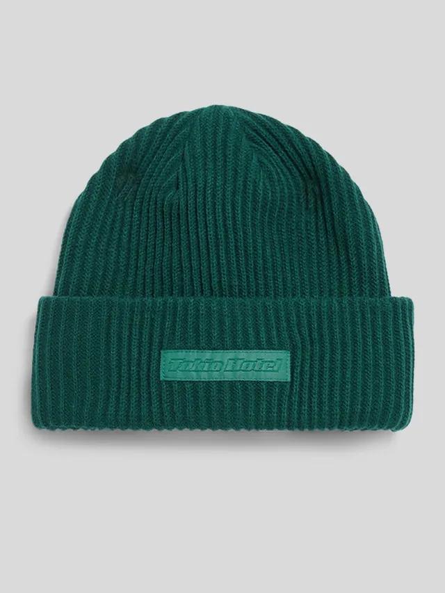Tokio Hotel Logo Beanie Mütze Grün mit Patch