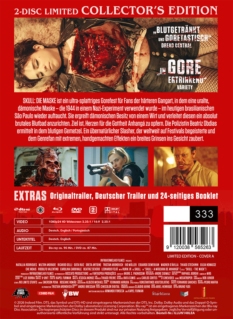 Black Lava Skull Die Maske Mediabook Blu-ray+DVD Cover A Uncut