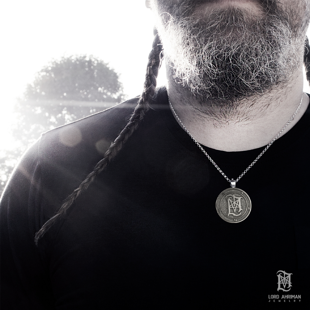 Lord Ahriman Sigil Anhänger 925 Silber mit Kette 55 cm