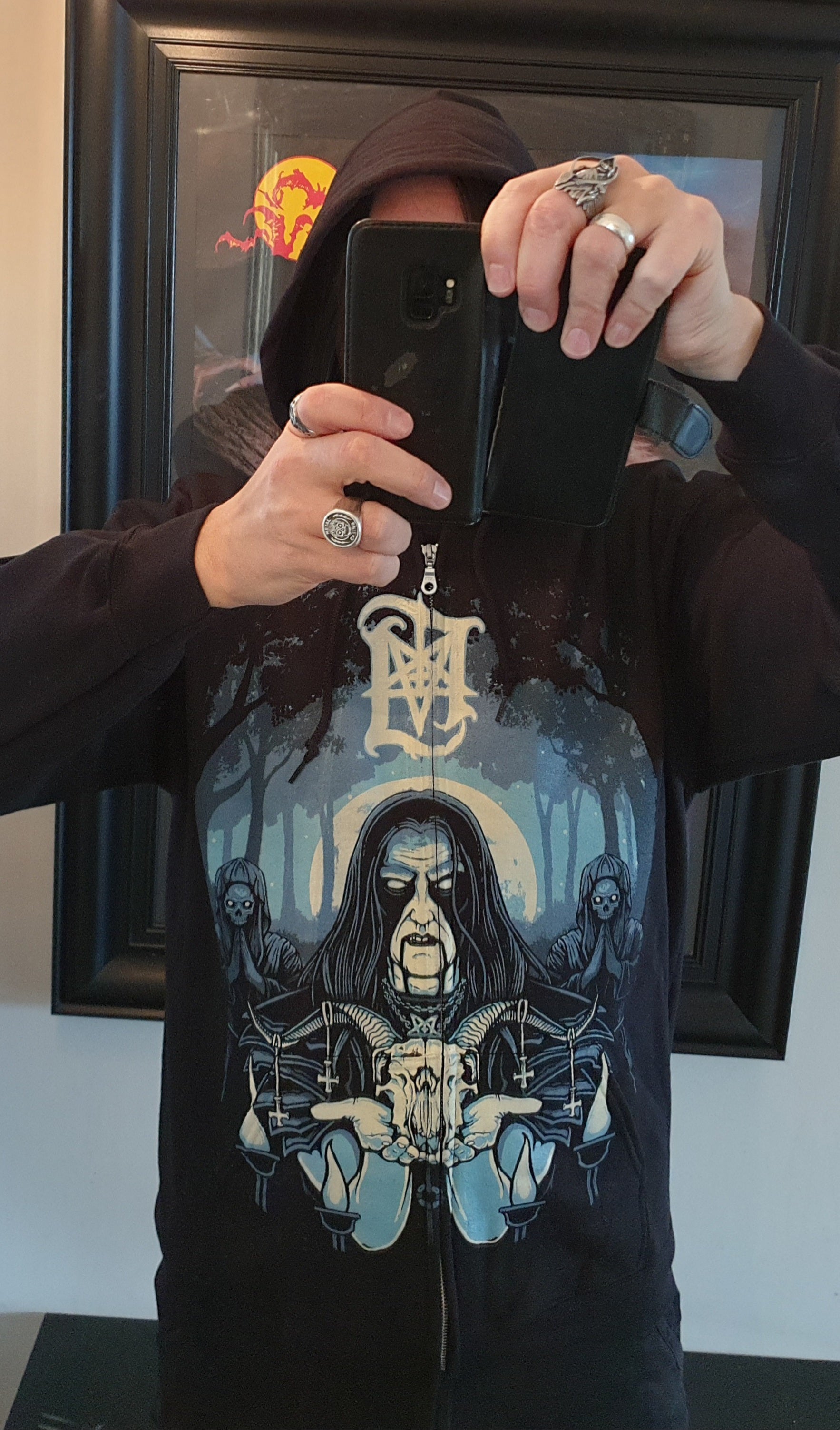Lord Ahriman In The Sign Of The Horns Zip-Hoodie Schwarz