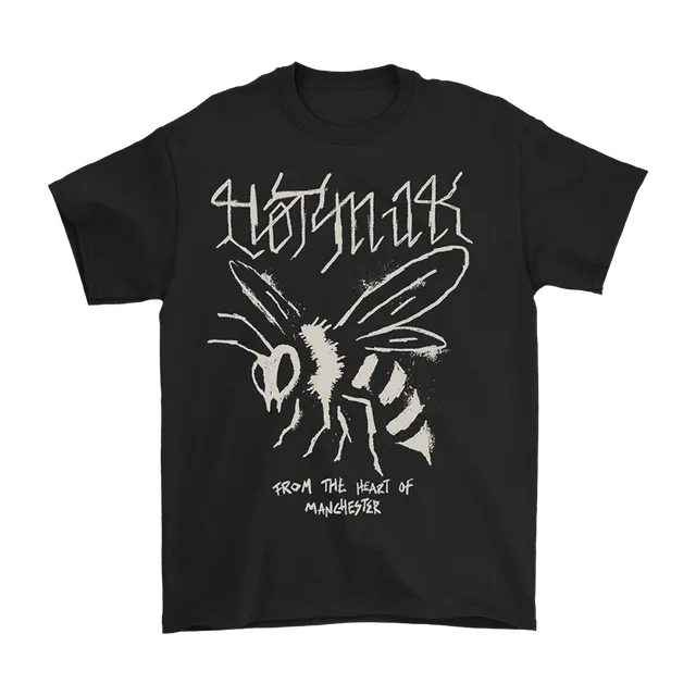 Hot Milk Gothic Bee Tee T-Shirt Schwarz Baumwolle