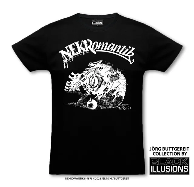 Black Lava Nekromantik Skull T-Shirt Rundhals Baumwolle