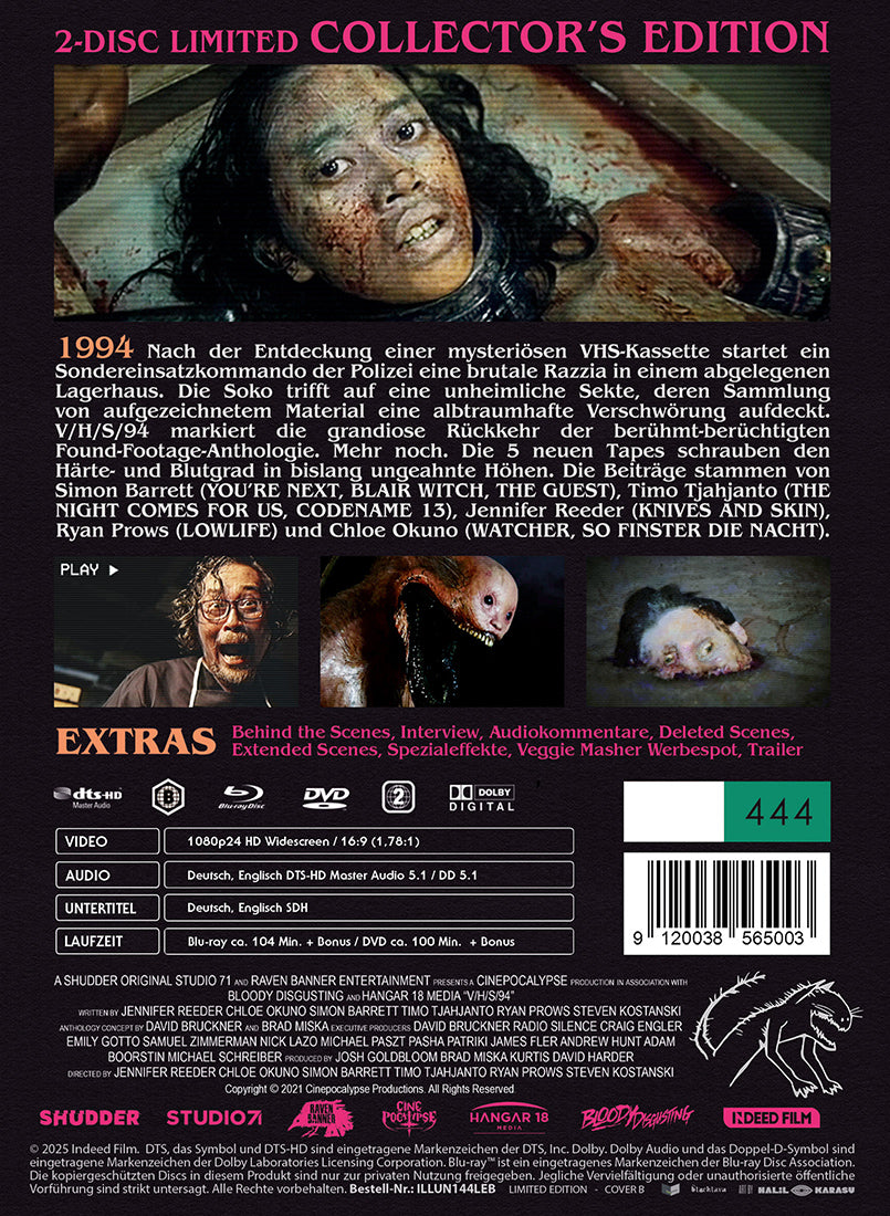 Black Lava V/H/S/94 Mediabook Blu-ray+DVD Cover B Uncut limitiert