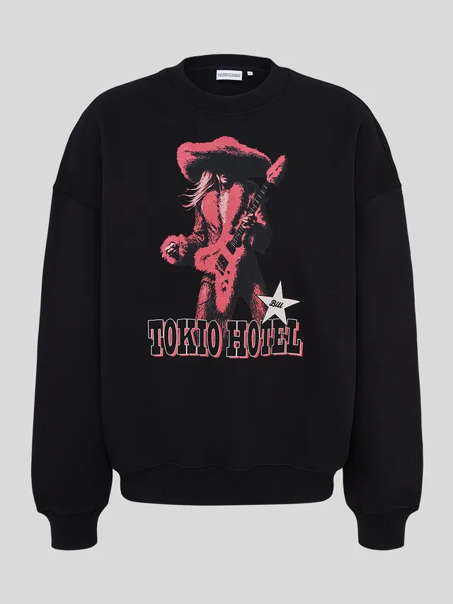 Tokio Hotel Western Sweatshirt Pullover Schwarz Oversize