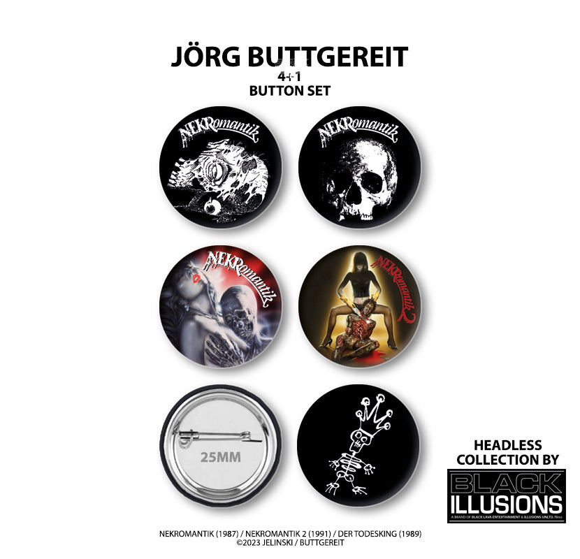 BlackLava Jörg Buttgereit Button Set 5 Stück 25mm