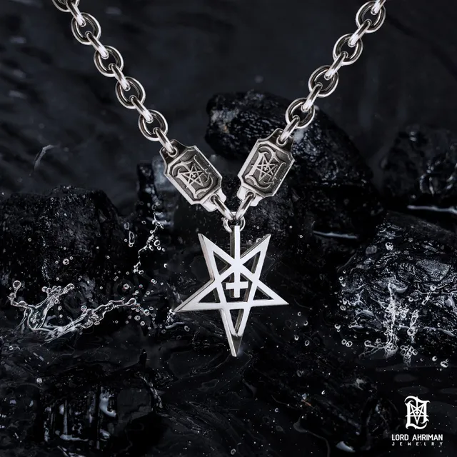 Lord Ahriman Pentagram Reborn Kette 925 Silber 155g