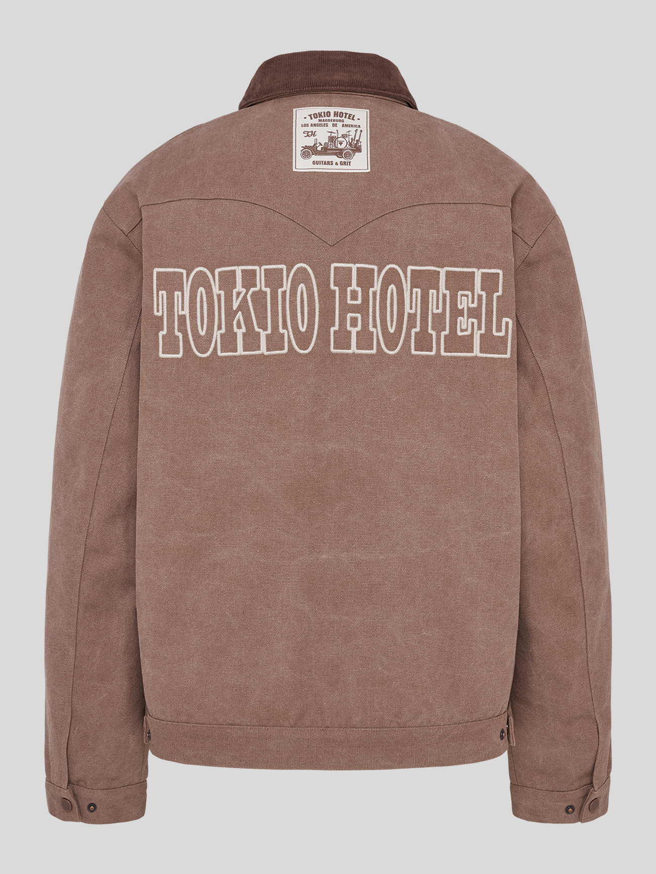 Tokio Hotel Canvas Jacket Jacke Braun Stickerei Patch