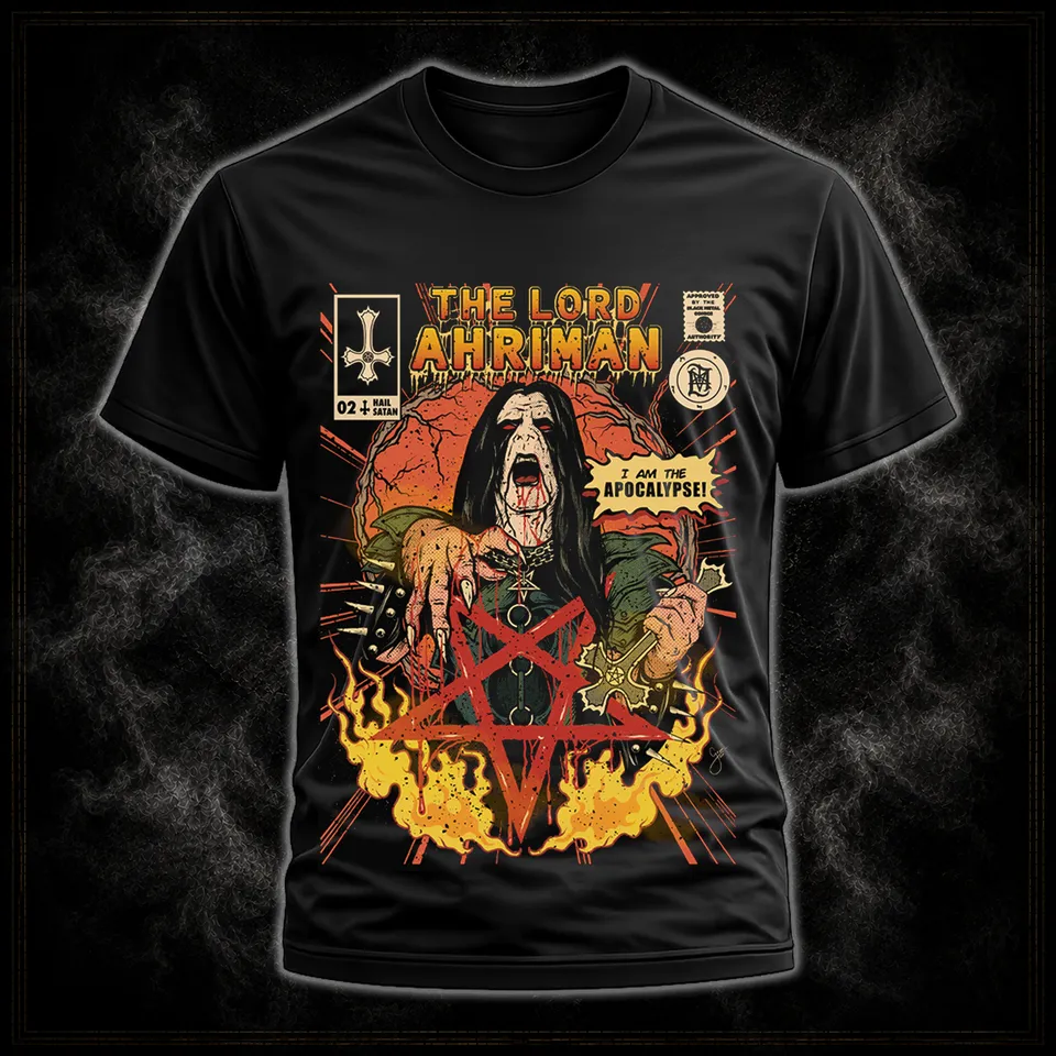 Lord Ahriman II Signature Shirt Herren schwarz L Heavy Cotton