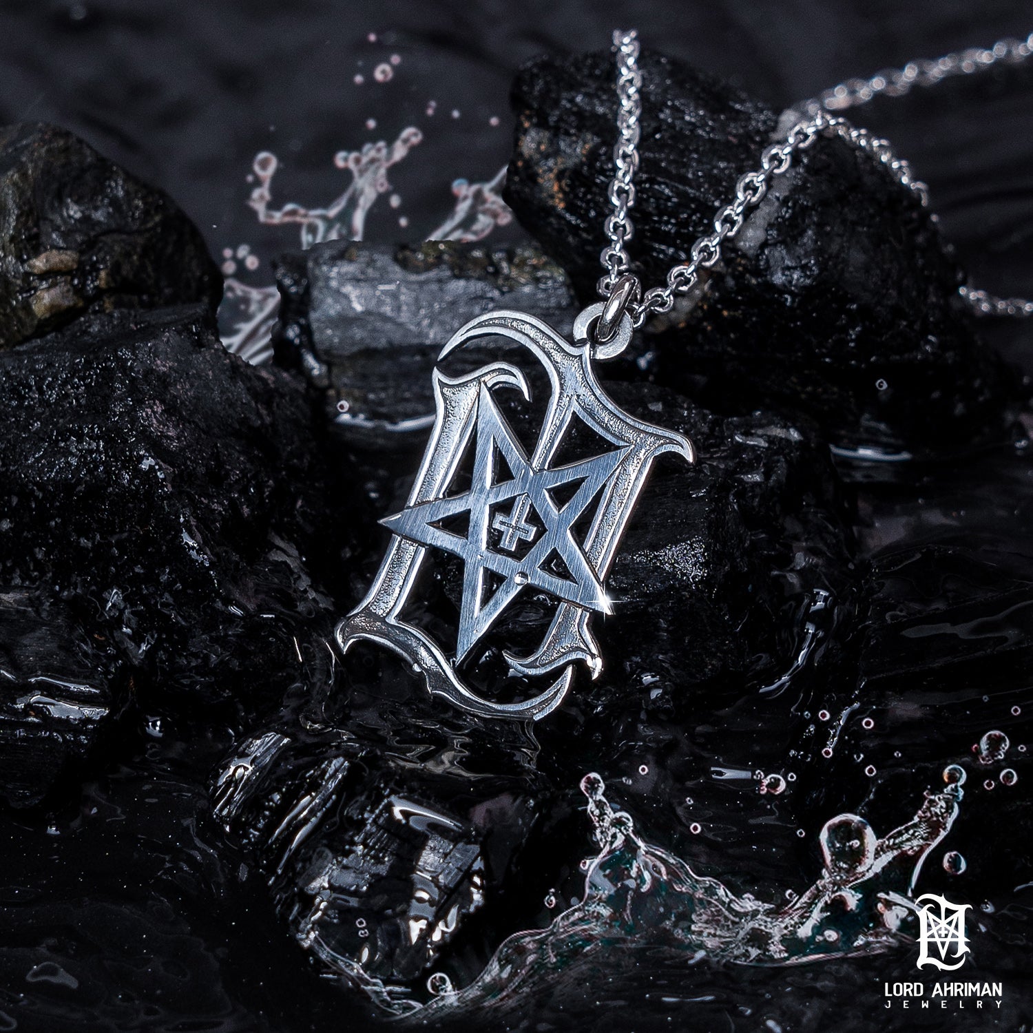 Lord Ahriman The Mark of Ahriman Anhänger 925 Silber 50 cm Kette