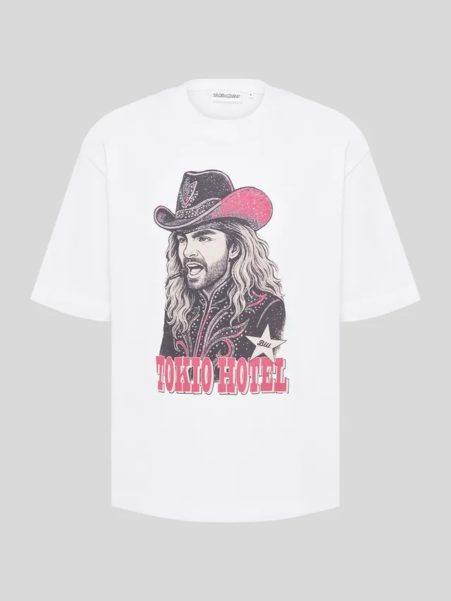 Tokio Hotel WESTERN T-Shirt weiß Oversize Baumwolle