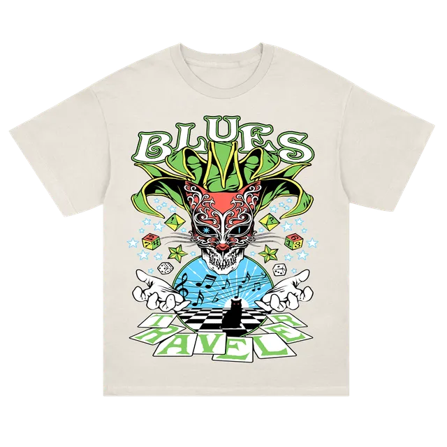 Blues Traveler Gambler T-Shirt Elfenbein Baumwolle